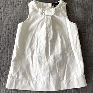 Vintage Baby GAP White Sleeveless bow dress baby 6-12 months velvety 100% cotton